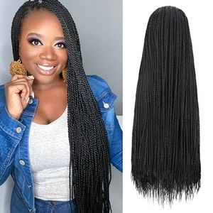Senegalese Twist Crochet Hair Extensions - Natural Black 32 Inch 8 Packs